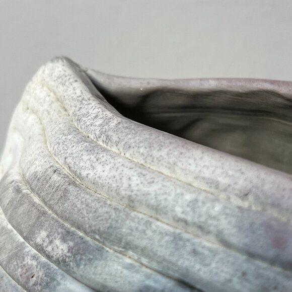 Ceramic Clay Vase Abstract Shape Handmade Black Gray Pink Author's Initials - Picture 11 of 15